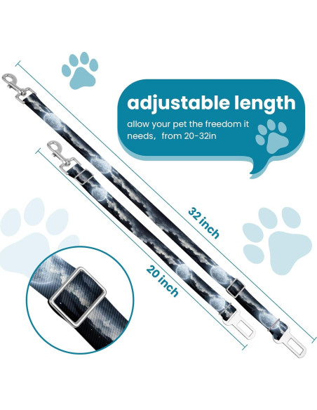 Cinturón de seguridad ajustable para mascotas HCYPCV 50.8-83.8 cm