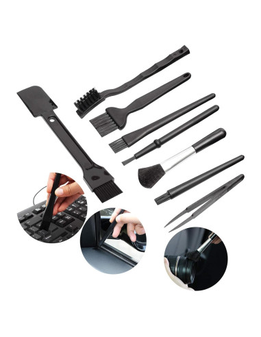 Kit de Cepillos Antiestáticos Omixe para Teclados y Laboratorios - 8 Unidades