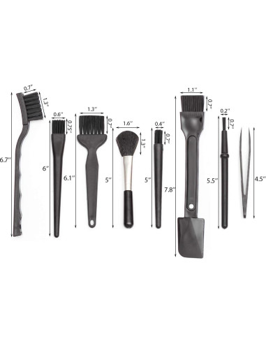 Kit de Cepillos Antiestáticos Omixe para Teclados y Laboratorios - 8 Unidades