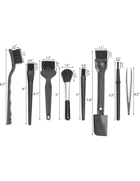 Kit de Cepillos Antiestáticos Omixe para Teclados y Laboratorios - 8 Unidades