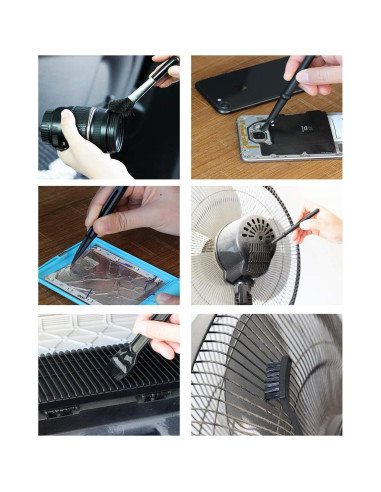 Kit de Cepillos Antiestáticos Omixe para Teclados y Laboratorios - 8 Unidades