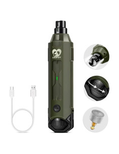 Molinillo de Uñas Eléctrico Casfuy N60 Verde Militar 6 Velocidades