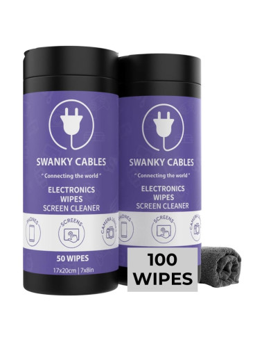 Toallitas Limpiadoras de Pantallas Swanky Cables - 100 Unidades