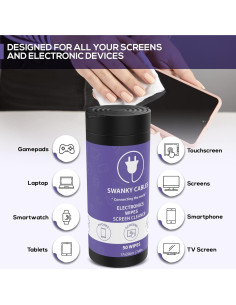 Toallitas Limpiadoras de Pantallas Swanky Cables - 100 Unidades 2