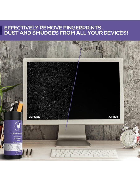 Toallitas Limpiadoras de Pantallas Swanky Cables - 100 Unidades