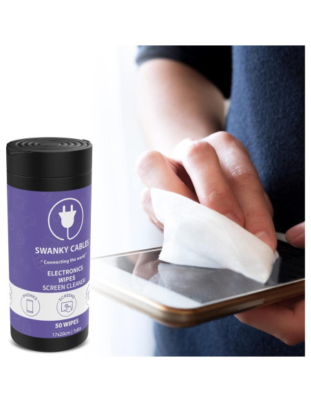 Toallitas Limpiadoras de Pantallas Swanky Cables - 100 Unidades