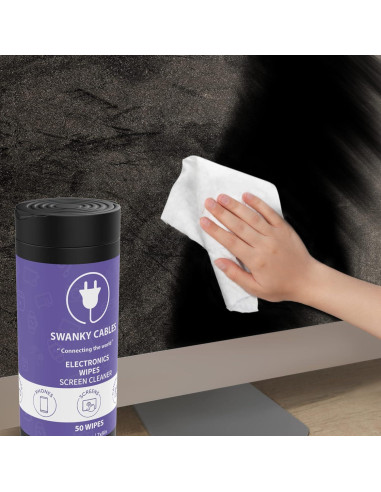 Toallitas Limpiadoras de Pantallas Swanky Cables - 100 Unidades