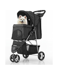 Carrito Plegable para Mascotas MoNiBloom Negro 15 kg