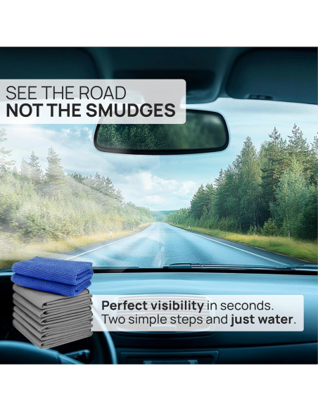Toallas de Microfibra para Limpieza de Vidrio Auto 8-Pack