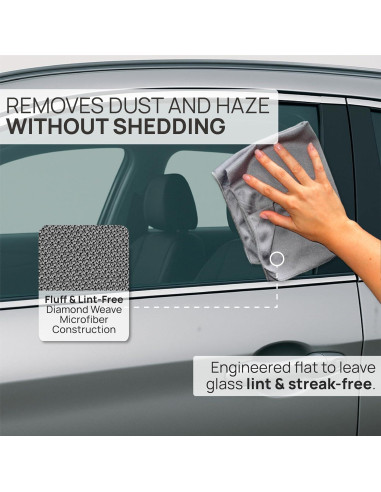 Toallas de Microfibra para Limpieza de Vidrio Auto 8-Pack