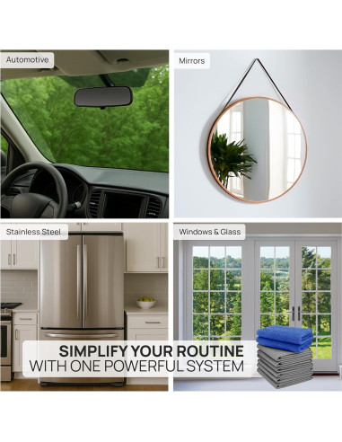 Toallas de Microfibra para Limpieza de Vidrio Auto 8-Pack