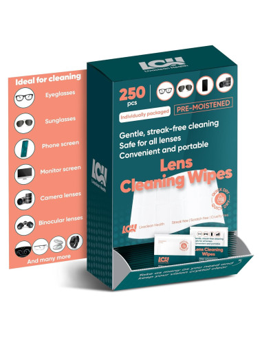 250 Toallitas Limpiadoras para Gafas Livaclean - Prehumedecidas
