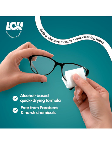 250 Toallitas Limpiadoras para Gafas Livaclean - Prehumedecidas