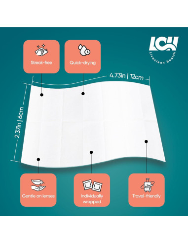 250 Toallitas Limpiadoras para Gafas Livaclean - Prehumedecidas