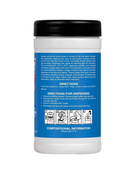 Toallitas Antiestáticas Zenex para Pantallas - 180 Hojas