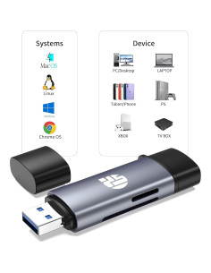 Lector de Tarjetas SD 2 en 1 YUANSHAN USB C 2.0 2