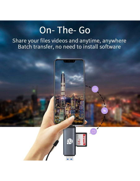 Lector de Tarjetas SD 2 en 1 YUANSHAN USB C 2.0