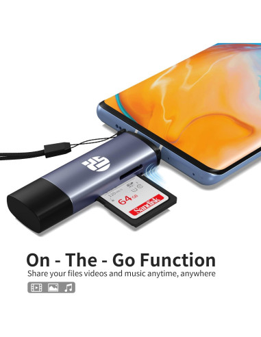 Lector de Tarjetas SD 2 en 1 YUANSHAN USB C 2.0
