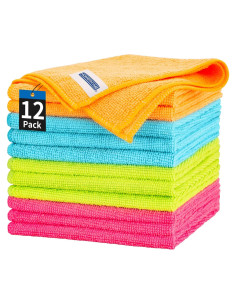 Paquete de 12 Paños de Microfibra HOMERHYME 30.48x30.48cm