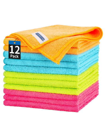 Paquete de 12 Paños de Microfibra HOMERHYME 30.48x30.48cm