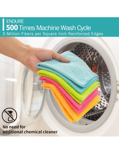 Paquete de 12 Paños de Microfibra HOMERHYME 30.48x30.48cm