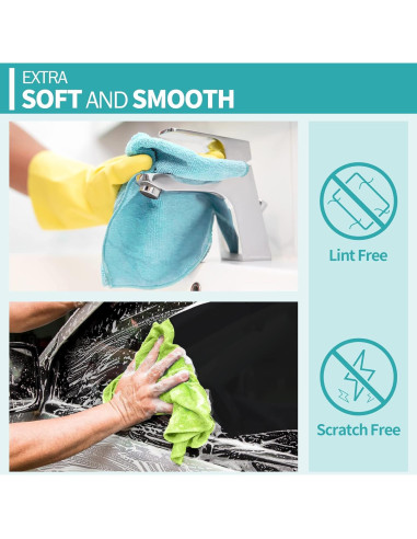 Paquete de 12 Paños de Microfibra HOMERHYME 30.48x30.48cm