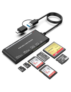 Lector de Tarjetas 7 en 1 Rocketek USB C y USB 3.0