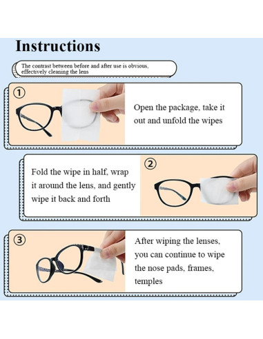 Toallitas de limpieza para lentes HI FINE CARE - 300 unidades