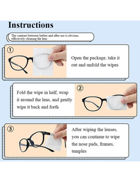 Toallitas de limpieza para lentes HI FINE CARE - 300 unidades