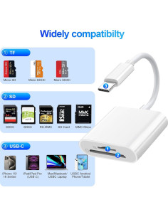 Lector de Tarjetas SD USB-C Denlane para iPhone 15/16 y iPad 2