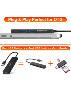 Hub USB 3.0 TSUPY 5 en 1 con Lector de Tarjetas SD y TF 2