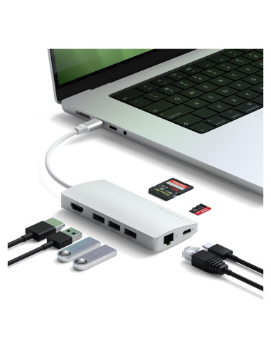 Adaptador Multiport USB-C Satechi V2 8 en 1 4K HDMI 115W
