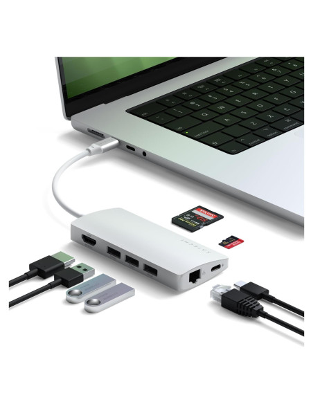 Adaptador Multiport USB-C Satechi V2 8 en 1 4K HDMI 115W