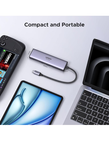 UGREEN Hub USB-C 7 en 1 con HDMI 4K, Ethernet Gigabit y Carga PD 100W