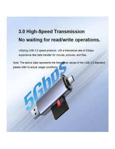 Lector de Tarjetas AOMAX USB-C a Micro SD 5 Gbps Gris 2