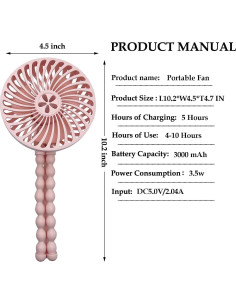 Ventilador Portátil RUN HELIX SF-FS 3 Velocidades Rosa 2