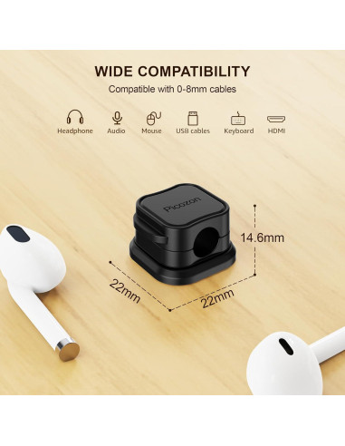 Organizador Magnético de Cables Picozon - Paquete de 6