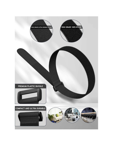 Correasa de Cable Reutilizables Aidunmis 24 Piezas 30.48 cm