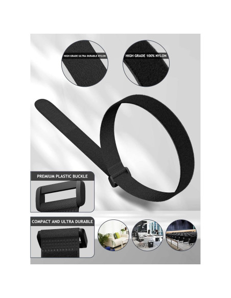 Correasa de Cable Reutilizables Aidunmis 24 Piezas 30.48 cm Correasa de Cable Reutilizables Aidunmis 24 Piezas 30.48 cm