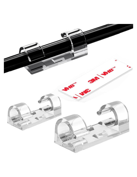 80 Clips Adhesivos para Cables JinRui-T, 40 Pequeños y 40 Grandes 80 Clips Adhesivos para Cables JinRui-T, 40 Pequeños y 40 Grandes