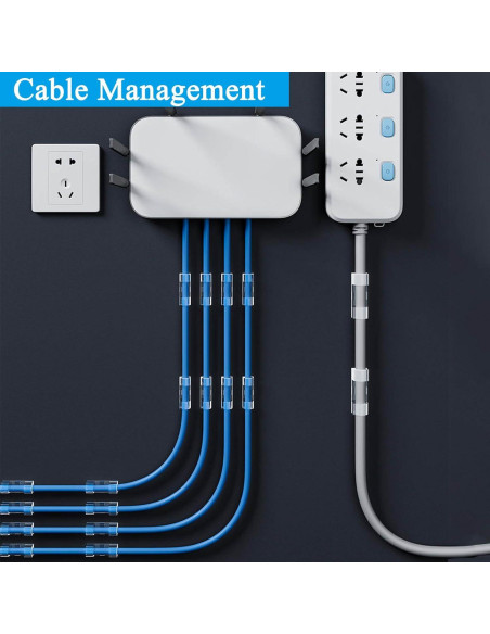 80 Clips Adhesivos para Cables JinRui-T, 40 Pequeños y 40 Grandes 80 Clips Adhesivos para Cables JinRui-T, 40 Pequeños y 40 Grandes