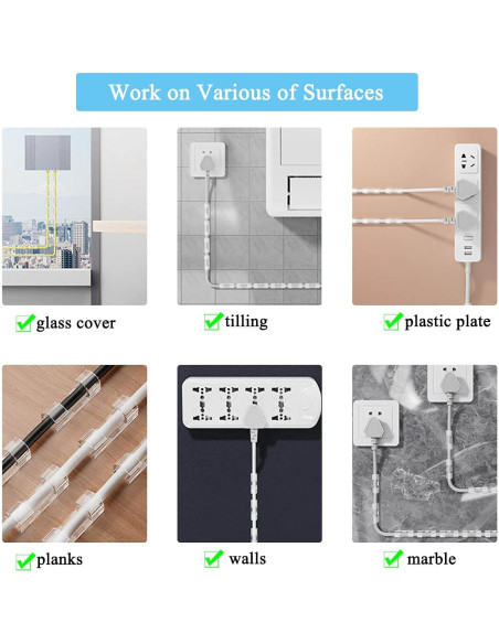 80 Clips Adhesivos para Cables JinRui-T, 40 Pequeños y 40 Grandes 80 Clips Adhesivos para Cables JinRui-T, 40 Pequeños y 40 Grandes