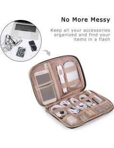 Organizador de Electrónica BAGSMART Rosa 23.9x17cm para Viajes 2