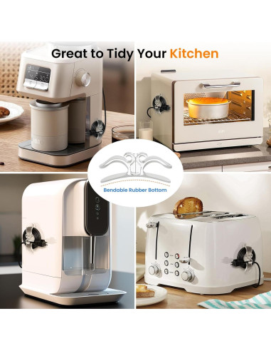 Organizador de Cables Searuodio Transparente - Paquete de 6 Soportes