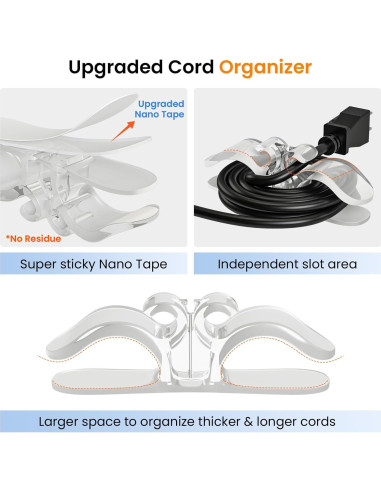 Organizador de Cables Searuodio Transparente - Paquete de 6 Soportes