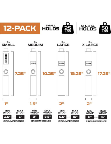 Organizador de Cables Iron Forge - Paquete de 12 Piezas