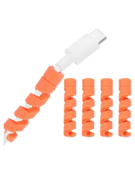 Protector de Cable de Carga uxcell 24 Piezas Naranja 35x7.6mm