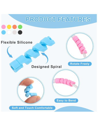 Protector de Cable de Carga uxcell 24 Piezas Naranja 35x7.6mm