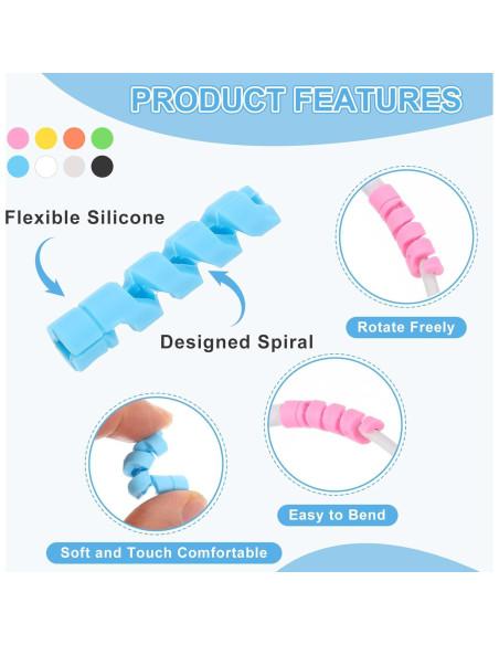 Protector de Cable de Carga uxcell 24 Piezas Naranja 35x7.6mm