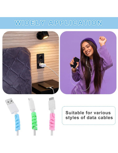 Protector de Cable de Carga uxcell 24 Piezas Naranja 35x7.6mm